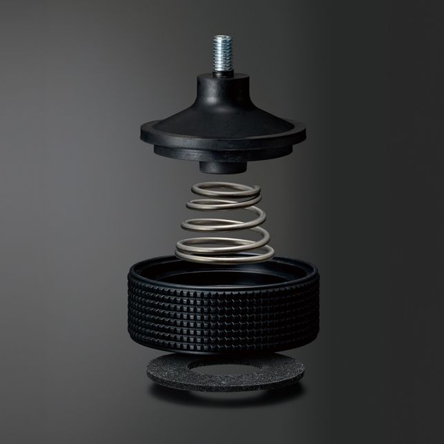 Spring-and-rubber insulator designed to reduce external vibration